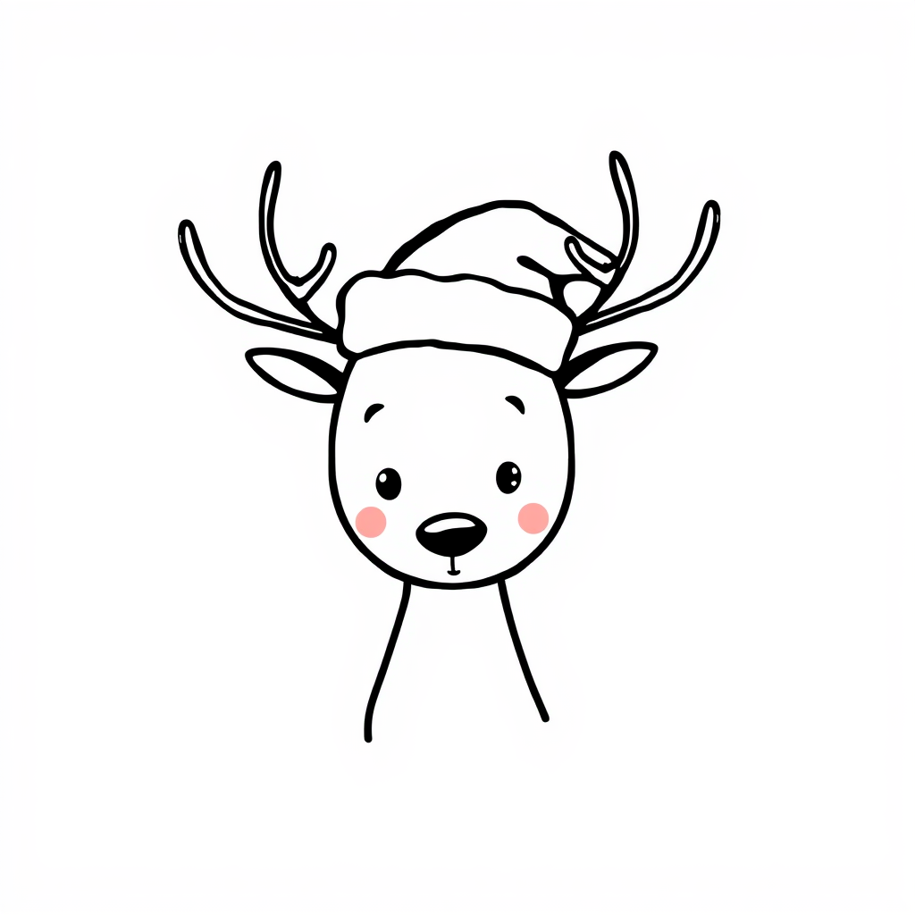 Deer wearing a Santa hat