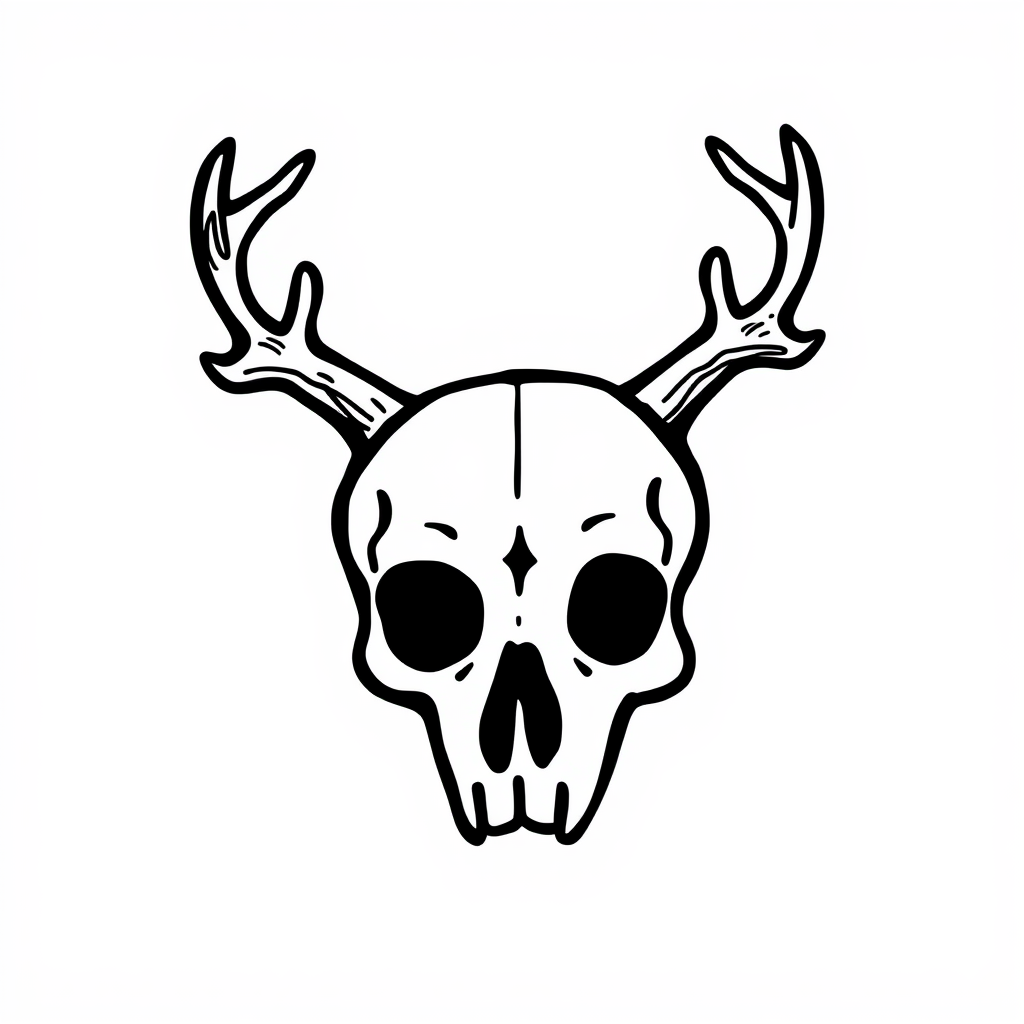 Skull with antlers