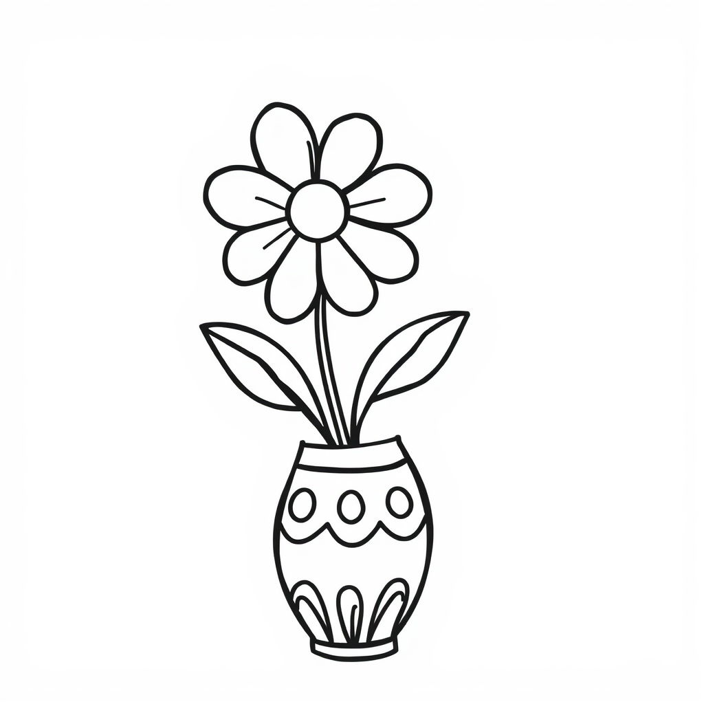 Flower in Easter-themed vase