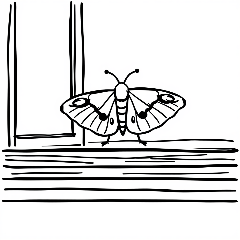 Moth perched on a windowsill