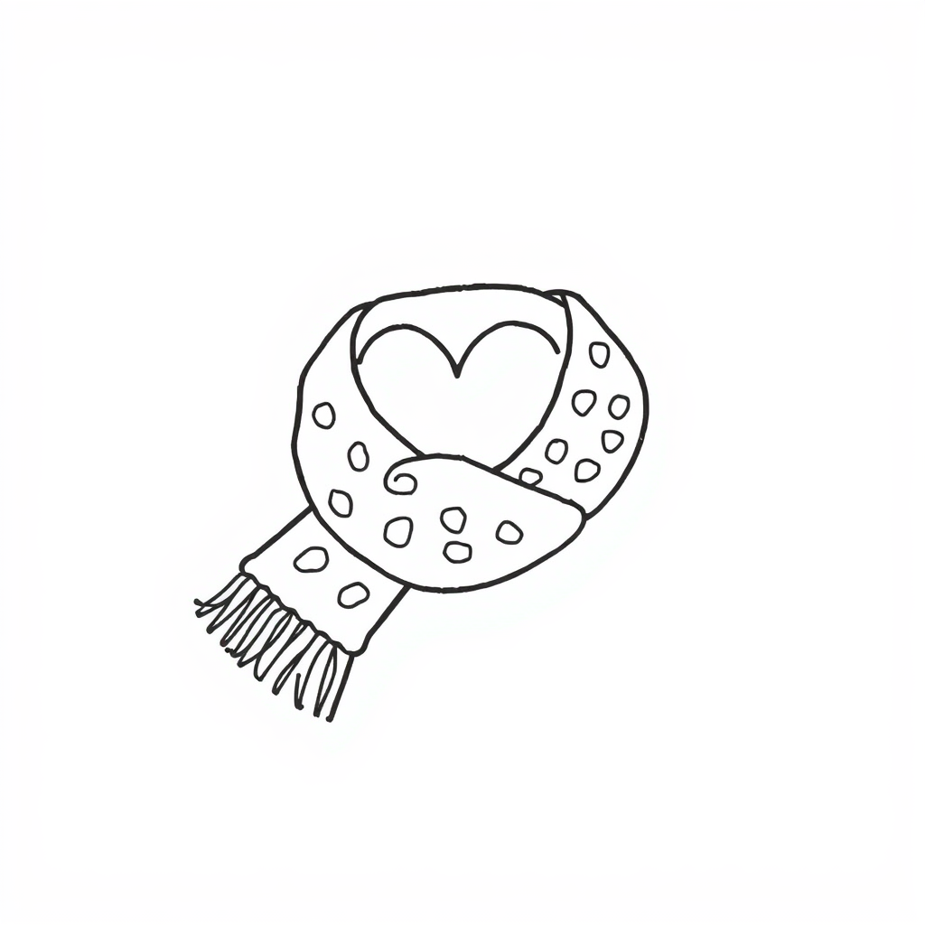 Heart knitting scarf