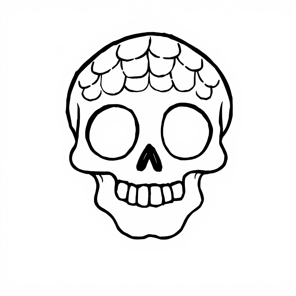 Skull with fish scales