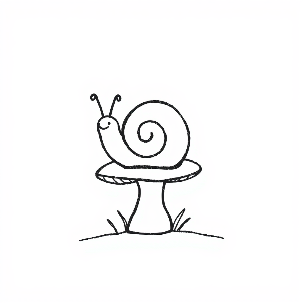 Snail on a mushroom.