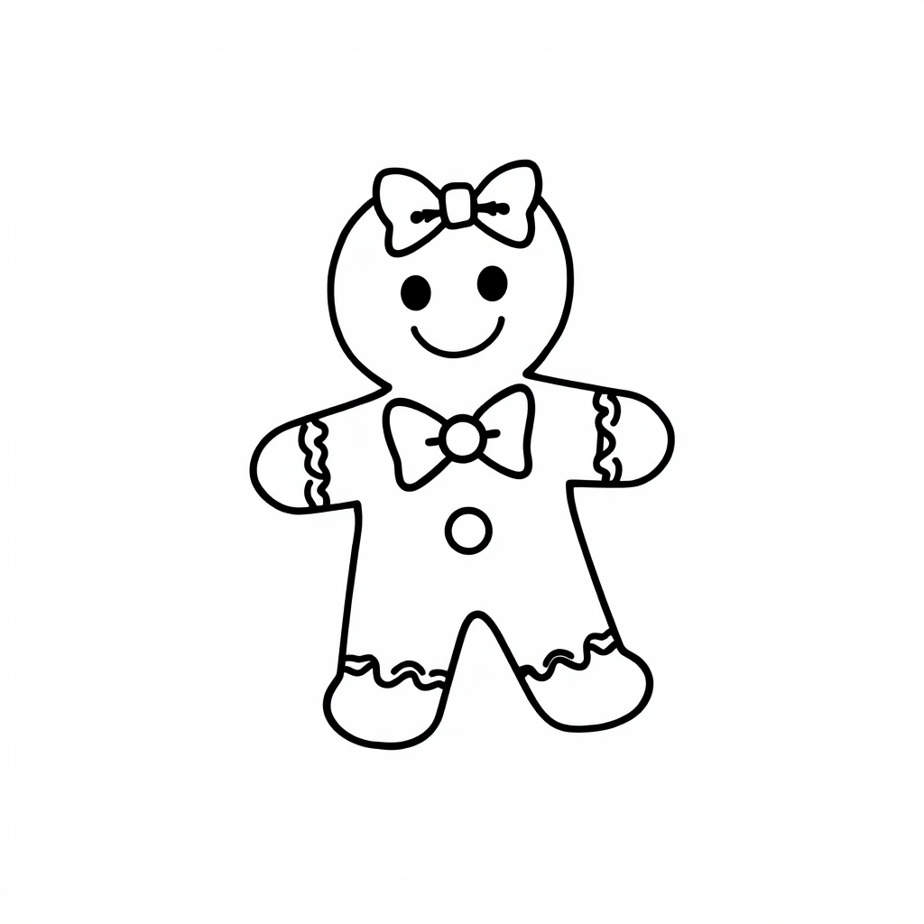 Gingerbread Man with a holiday bow.