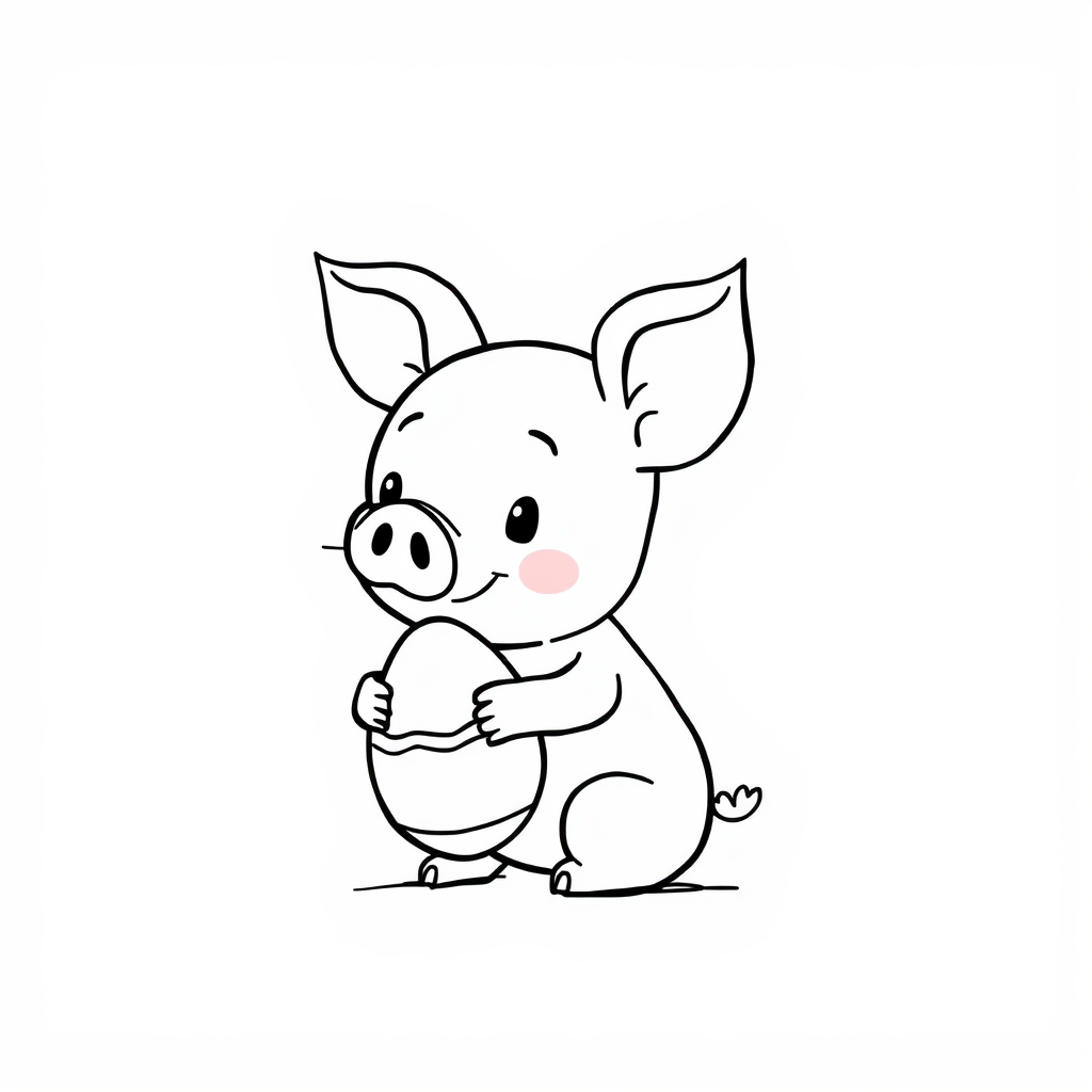 Piglet with an Easter egg