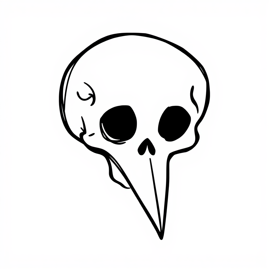 Skull with bird beak