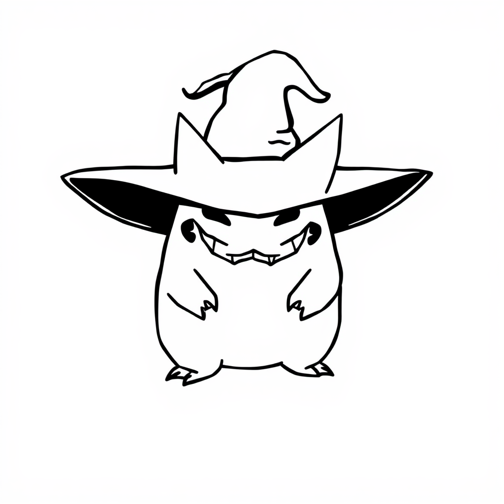 Gengar in a witch hat