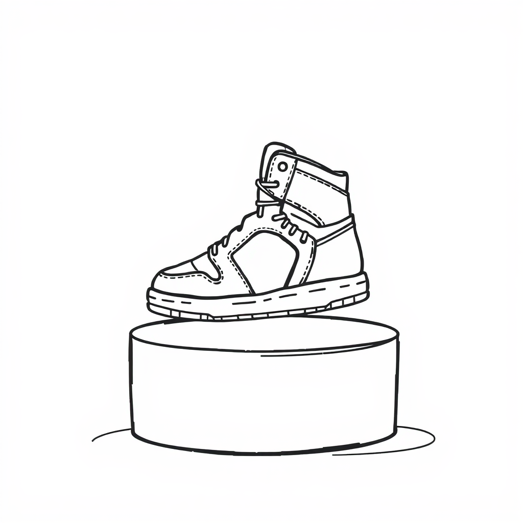 Air Jordan Shoe on a pedestal