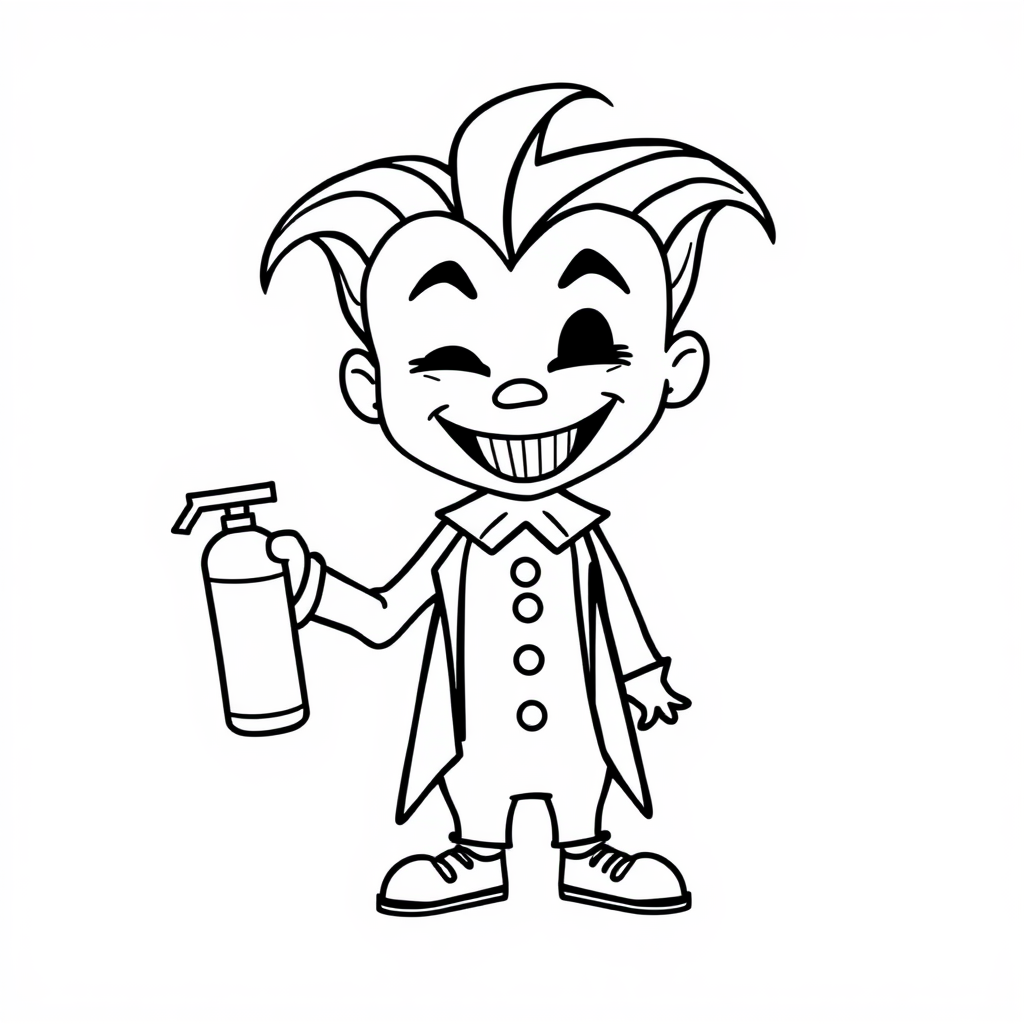 Joker holding a laughing gas canister