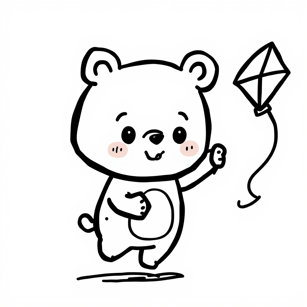 Cheer Bear flying a kite