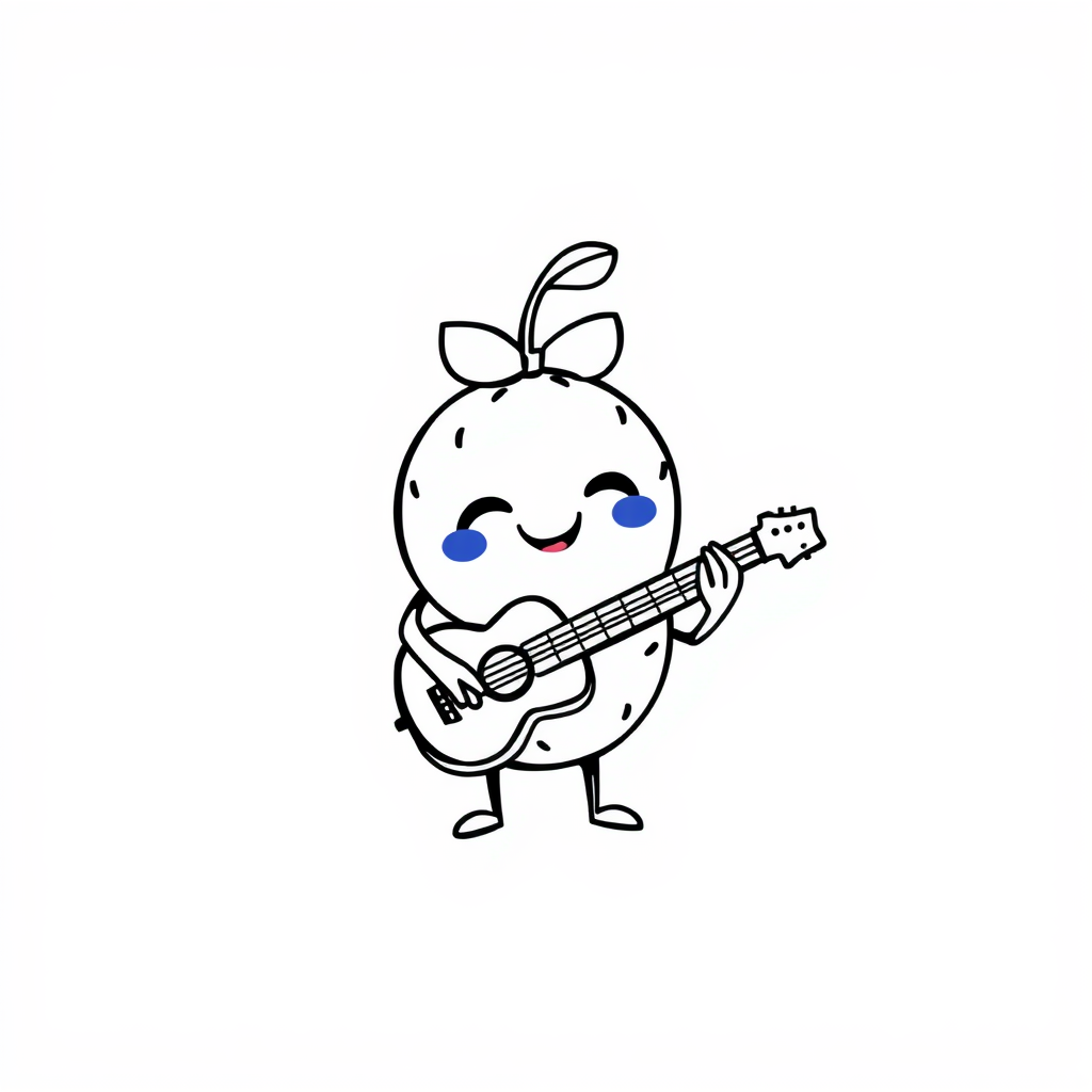 Blueberry playing guitar