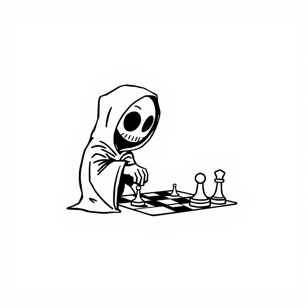 Grim Reaper playing chess