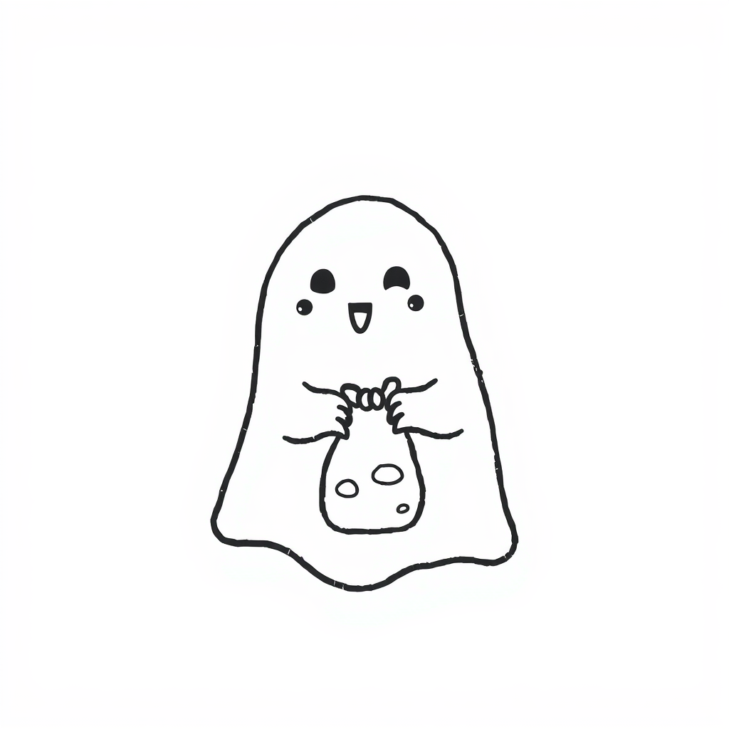 Ghost holding a candy bag