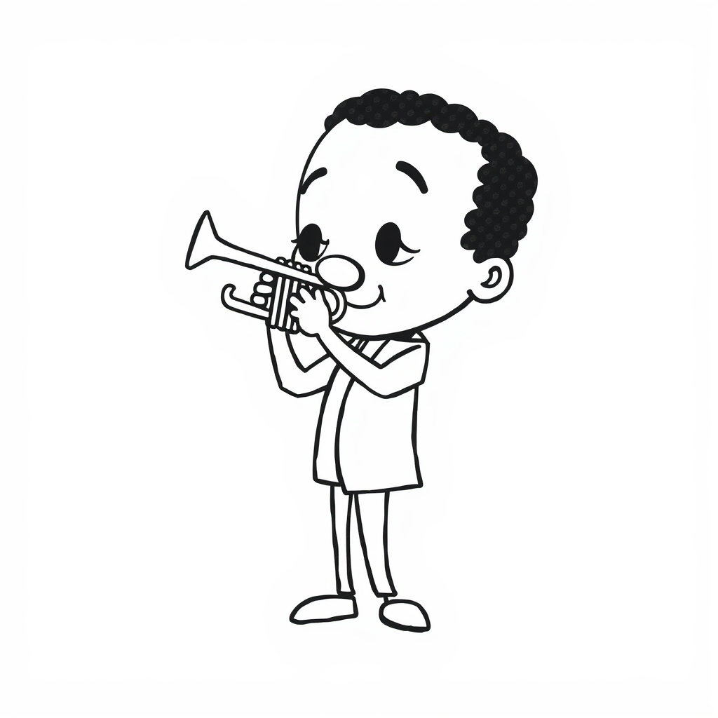 Miles Davis with his iconic trumpet