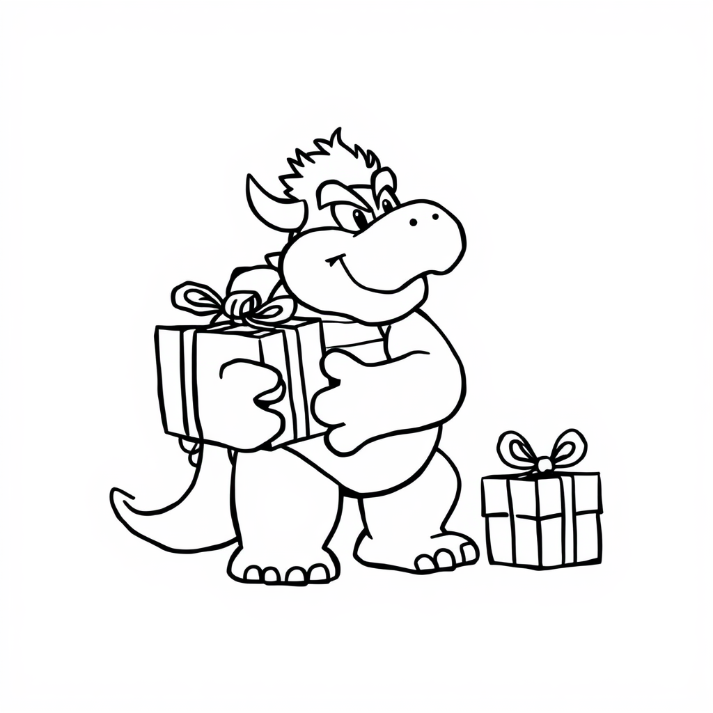 Bowser delivering holiday presents