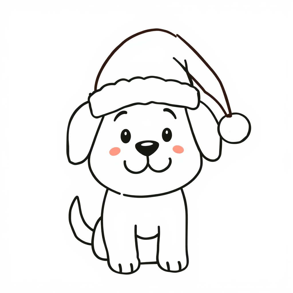 Dog with Santa hat