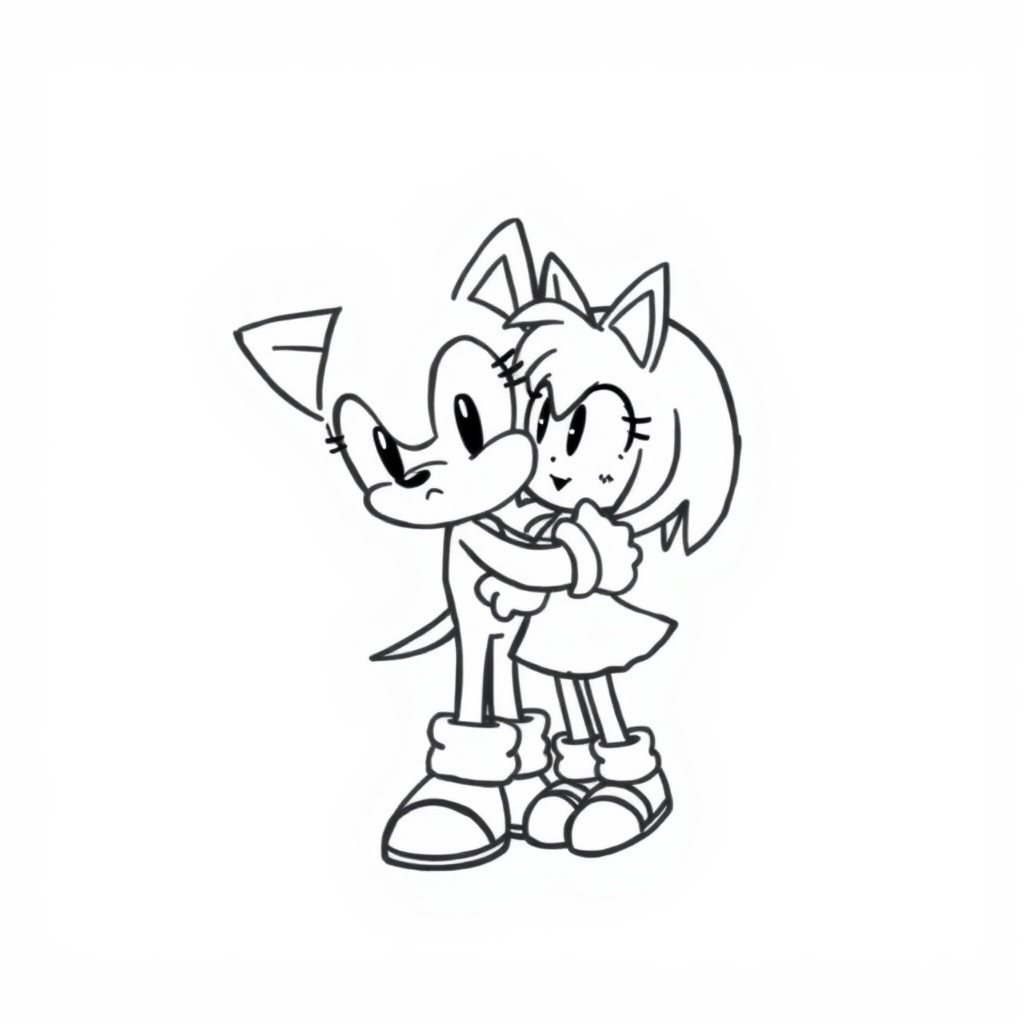 Sonic hugging Amy