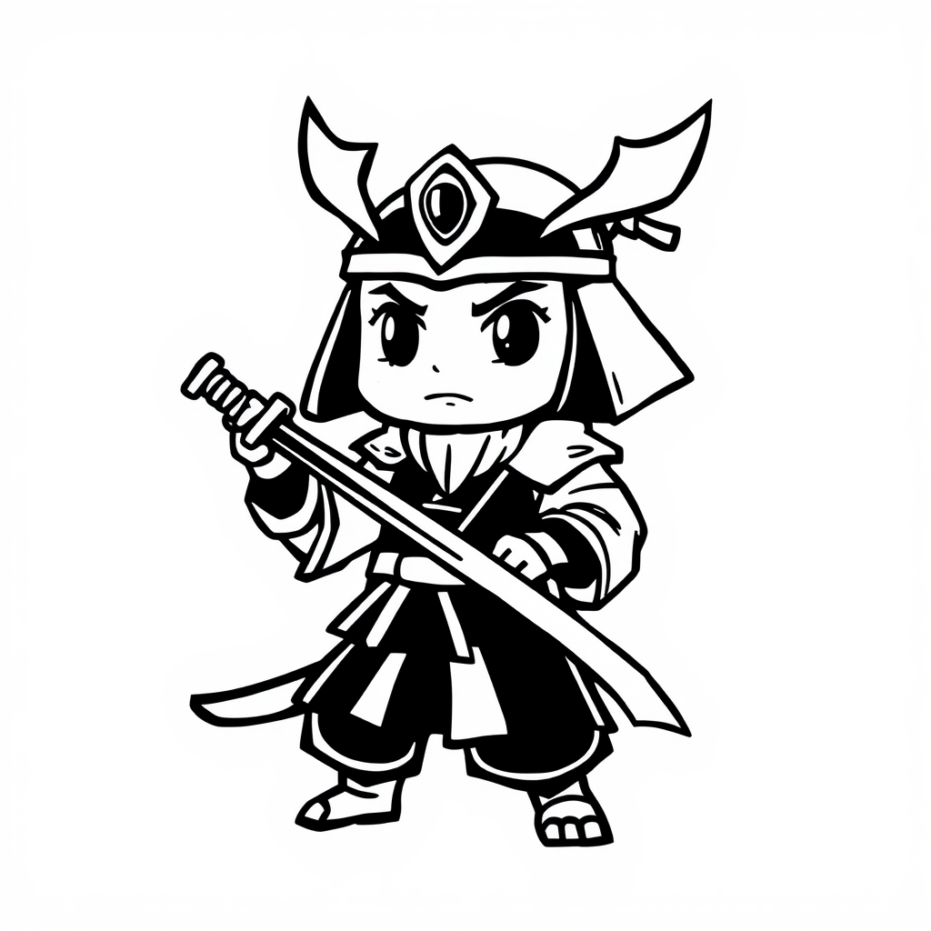 Samurai with drawn katana