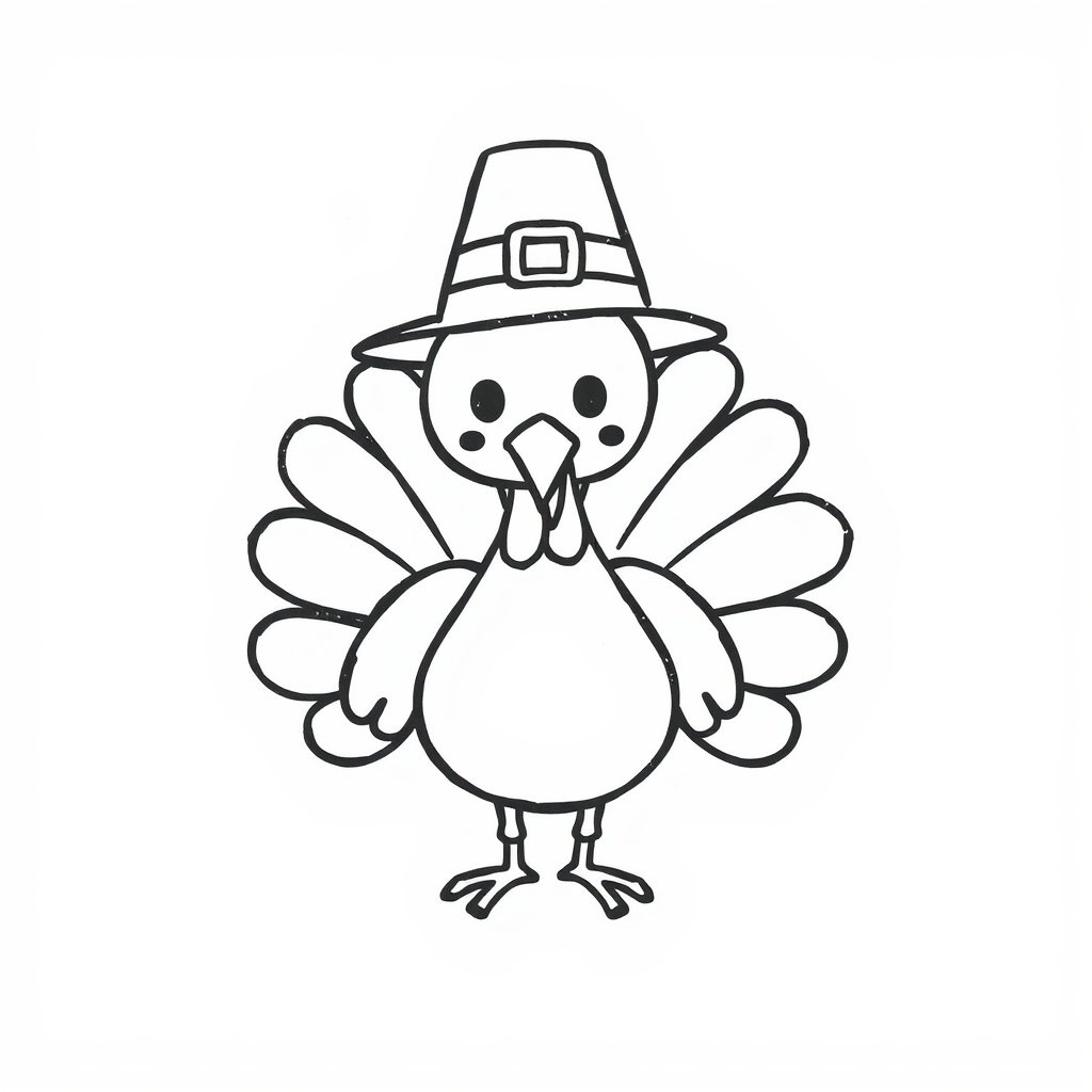 Turkey wearing pilgrim hat