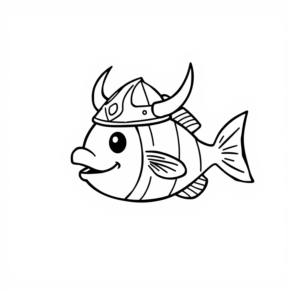 Viking Angelfish with helmet and shield