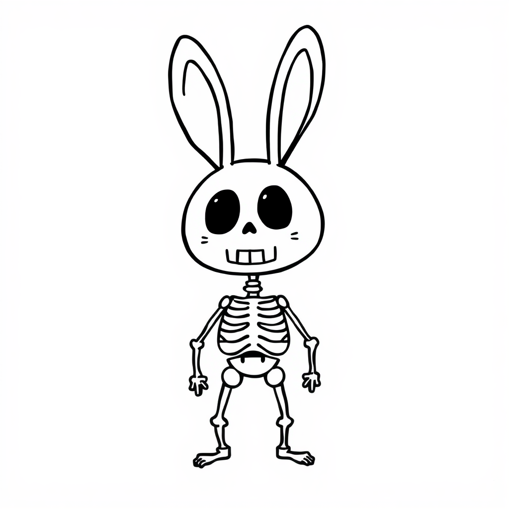 Skeleton in Easter bunny ears