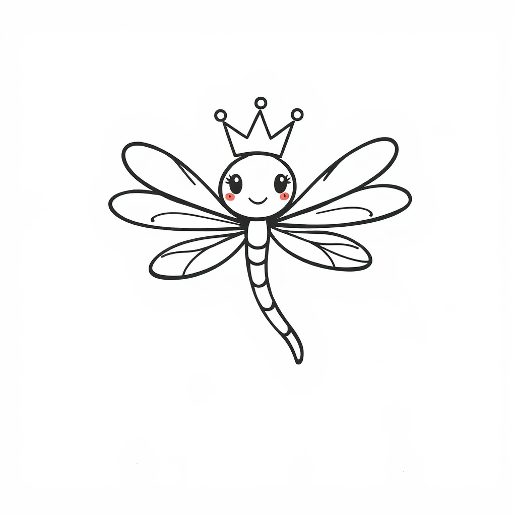 Dragonfly wearing a crown