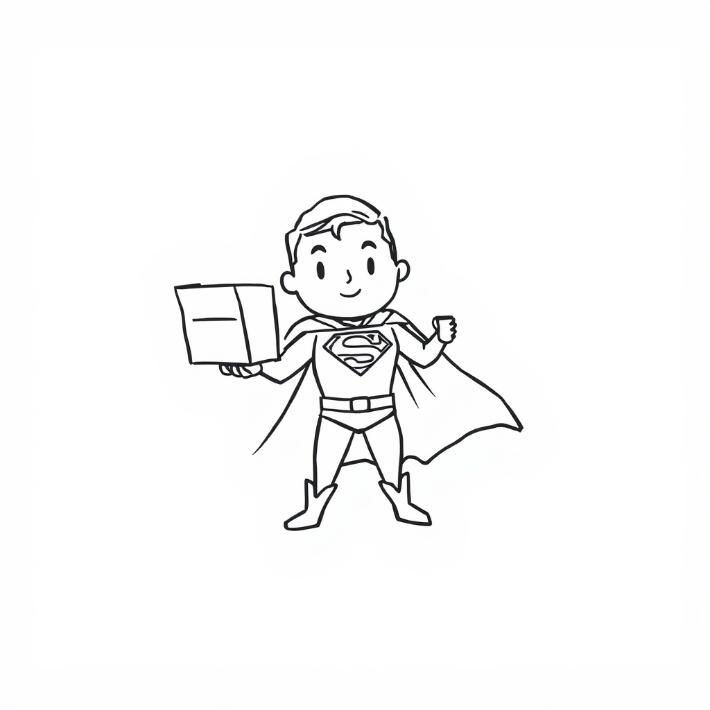 Superman delivering mail