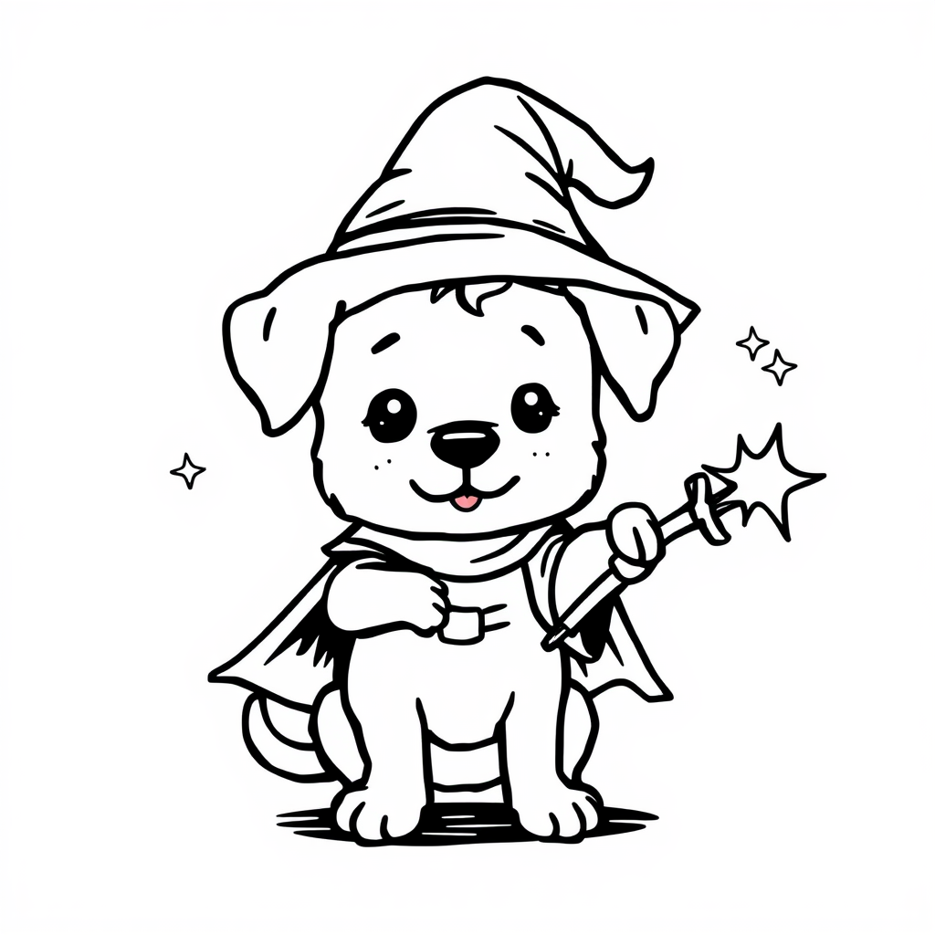 Wizard Puppy Casting Gentle Spells