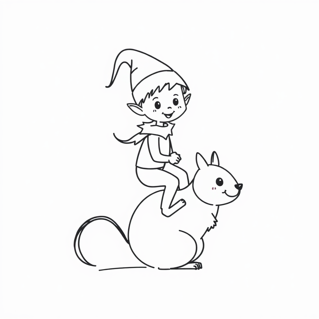 Elf riding on squirrel