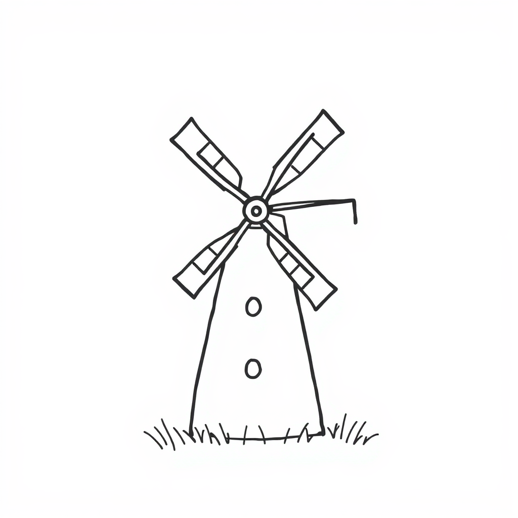 Windmill turning gently