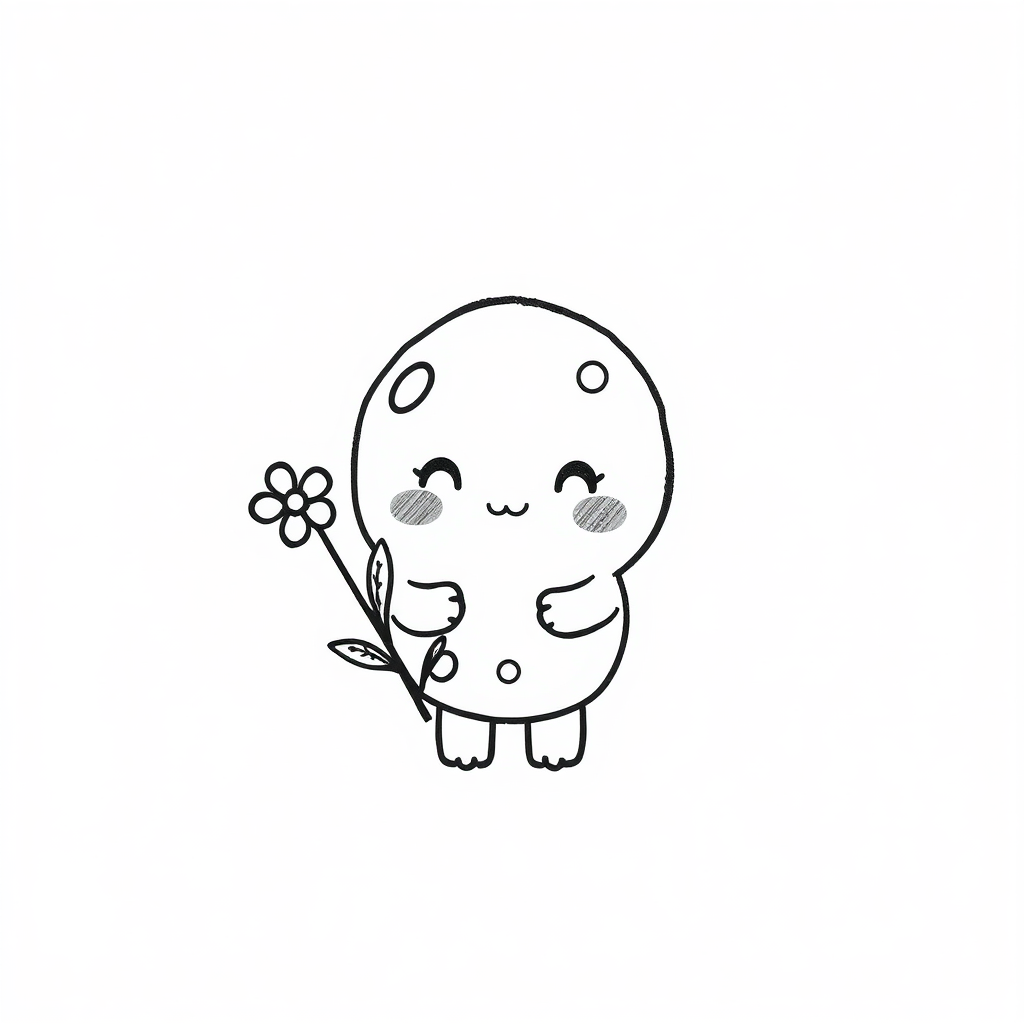 Cookie holding a flower gently