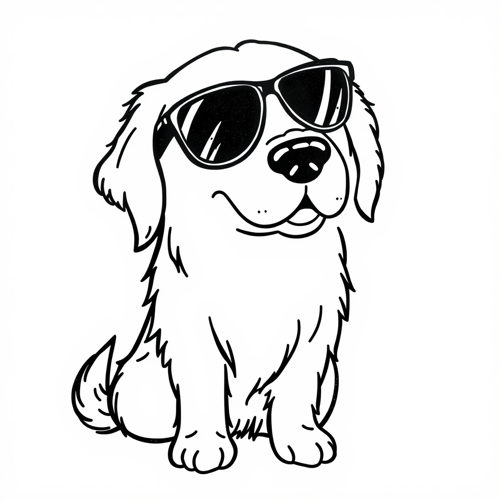 Golden Retriever with sunglasses