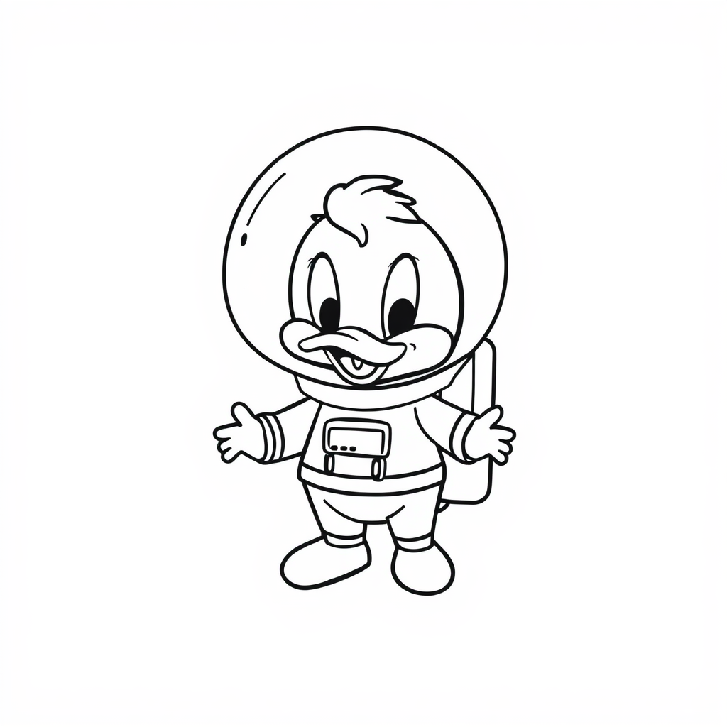 Donald Duck as an astronaut