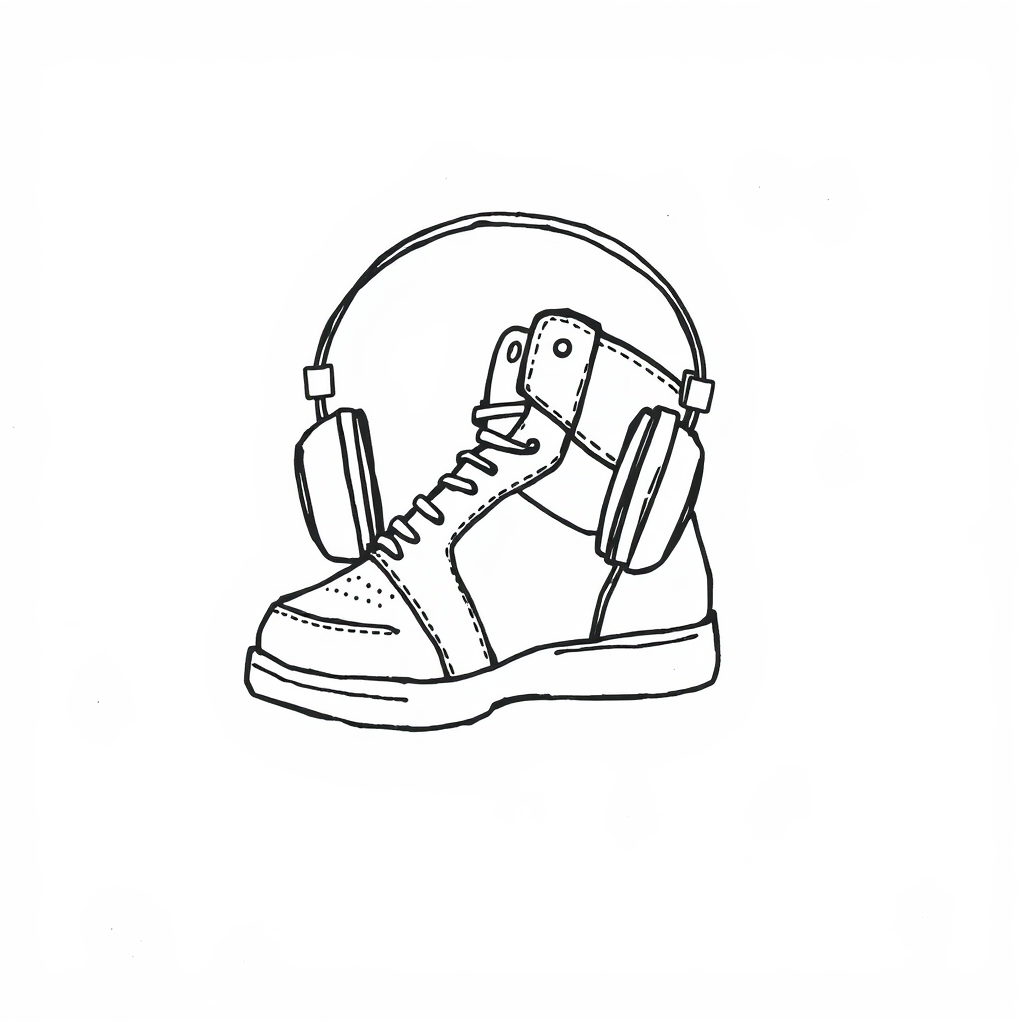 Air Jordan Shoe with headphones