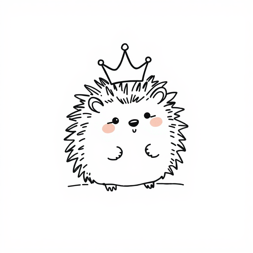 Princess Hedgehog Wearing Tiny Crown