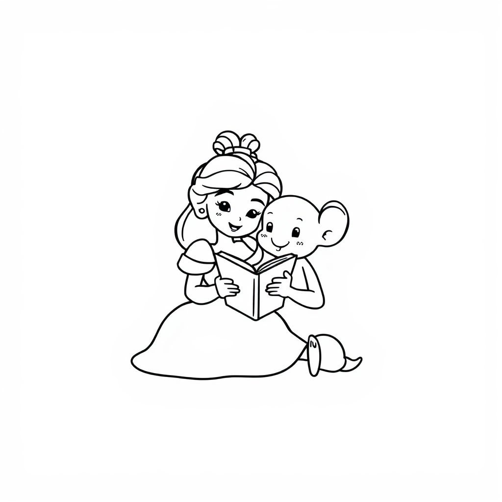 Belle reading with Chip