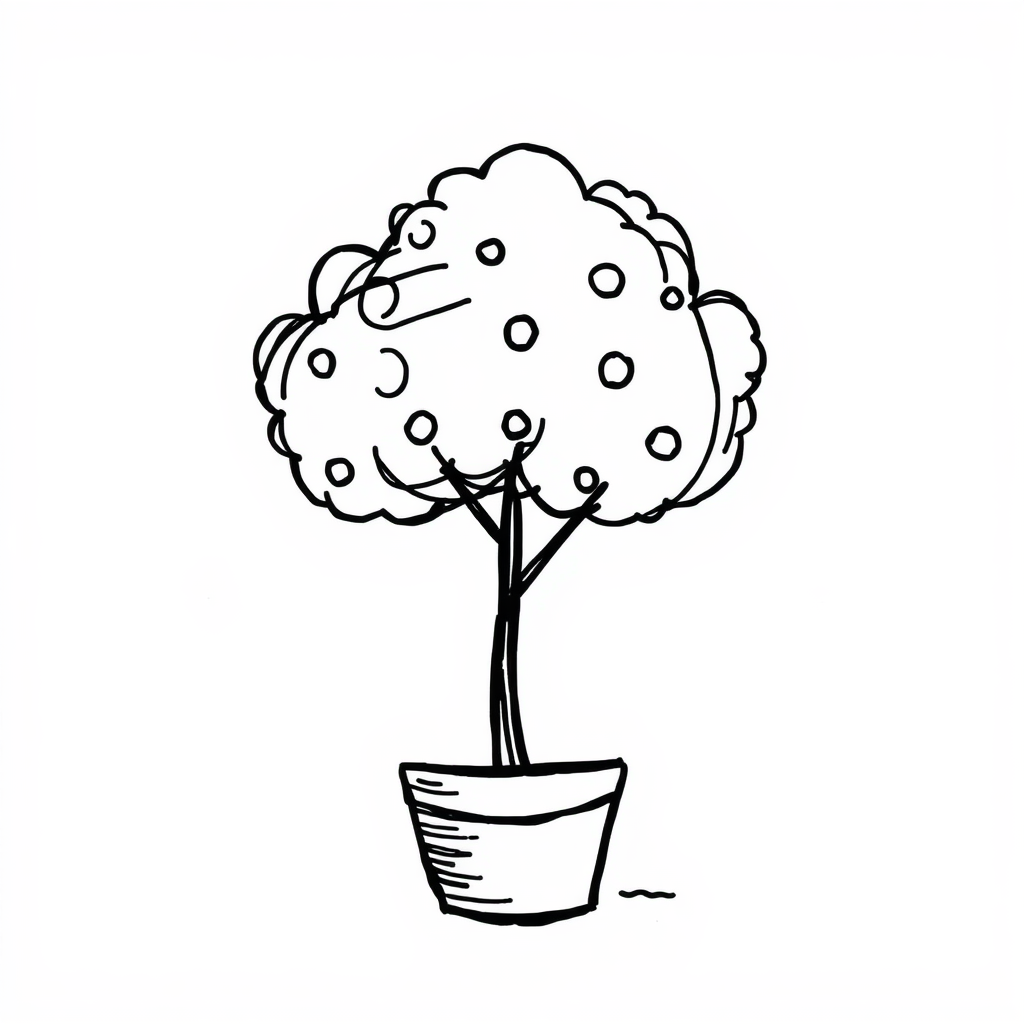 Small tree in a pot