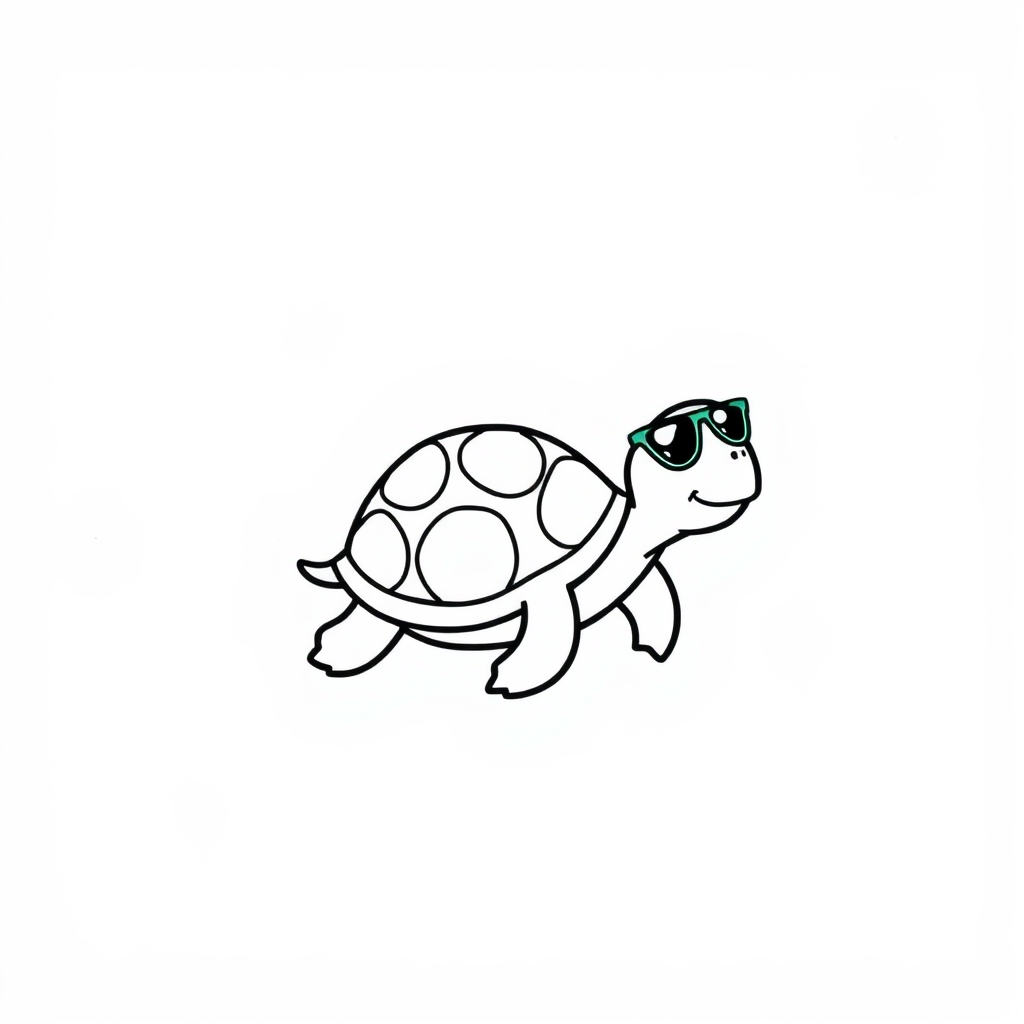 Jogging turtle with tiny sunglasses