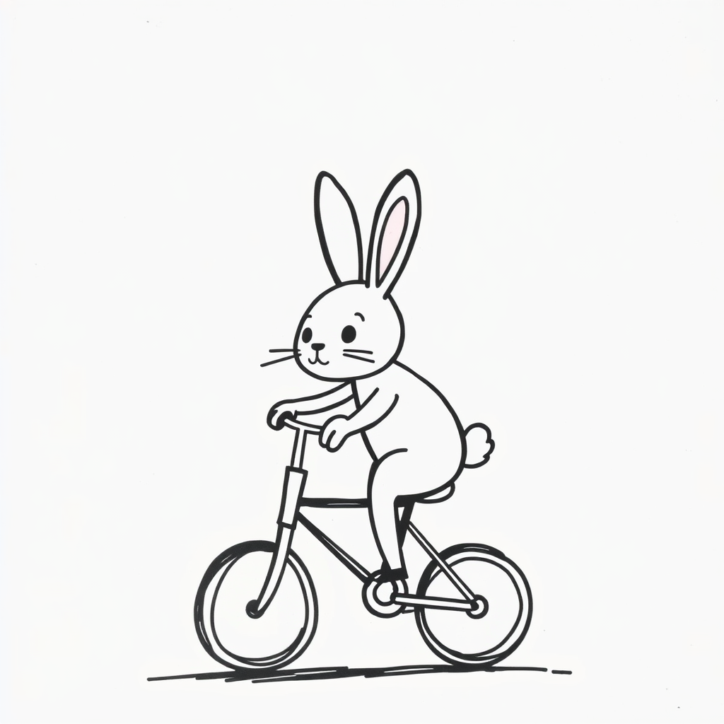 Bunny riding a bike