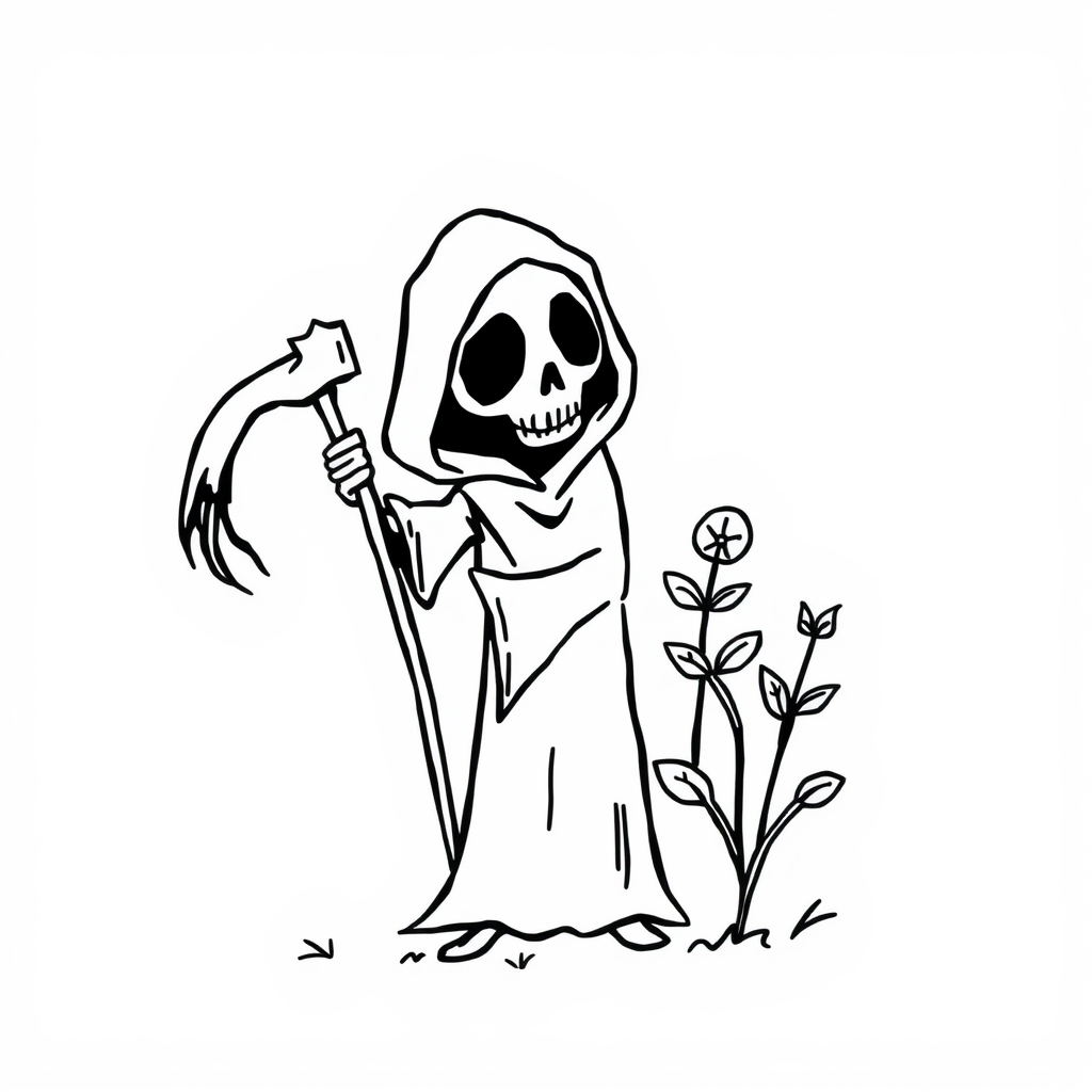 Grim Reaper gardening plants