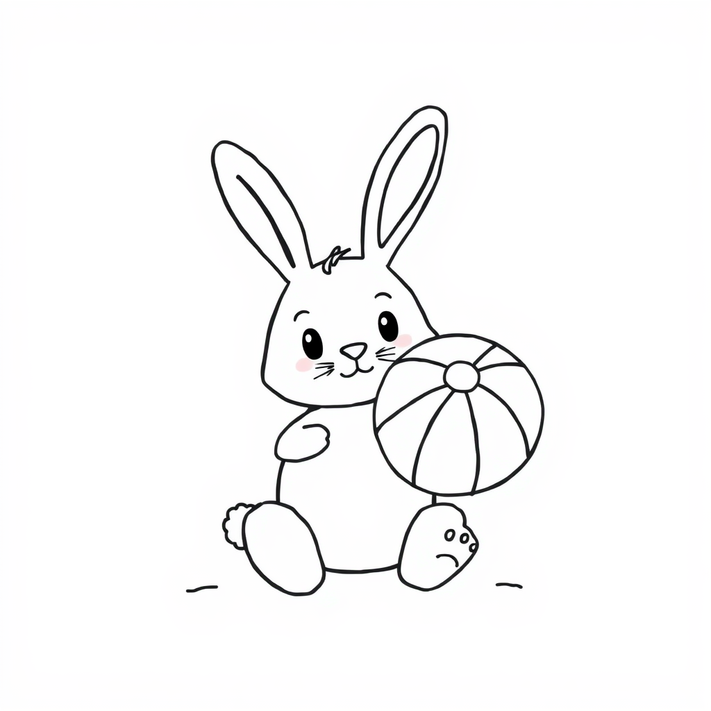 Bunny with a beach ball.