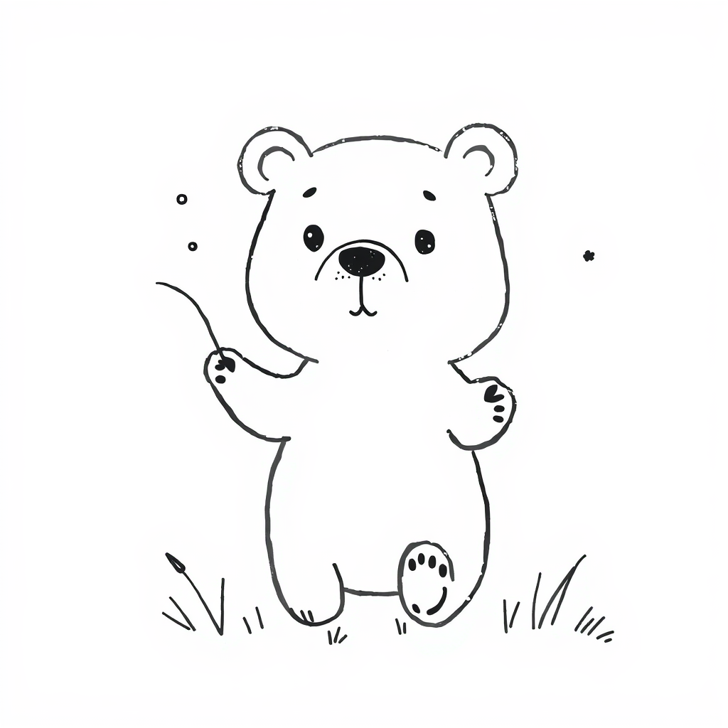 Wish Bear catching fireflies.