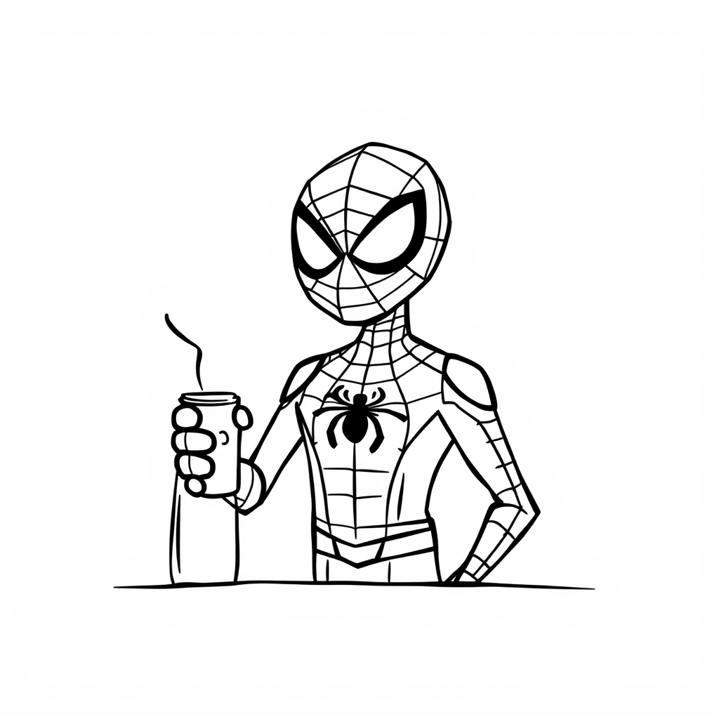 Spider-Man as a barista