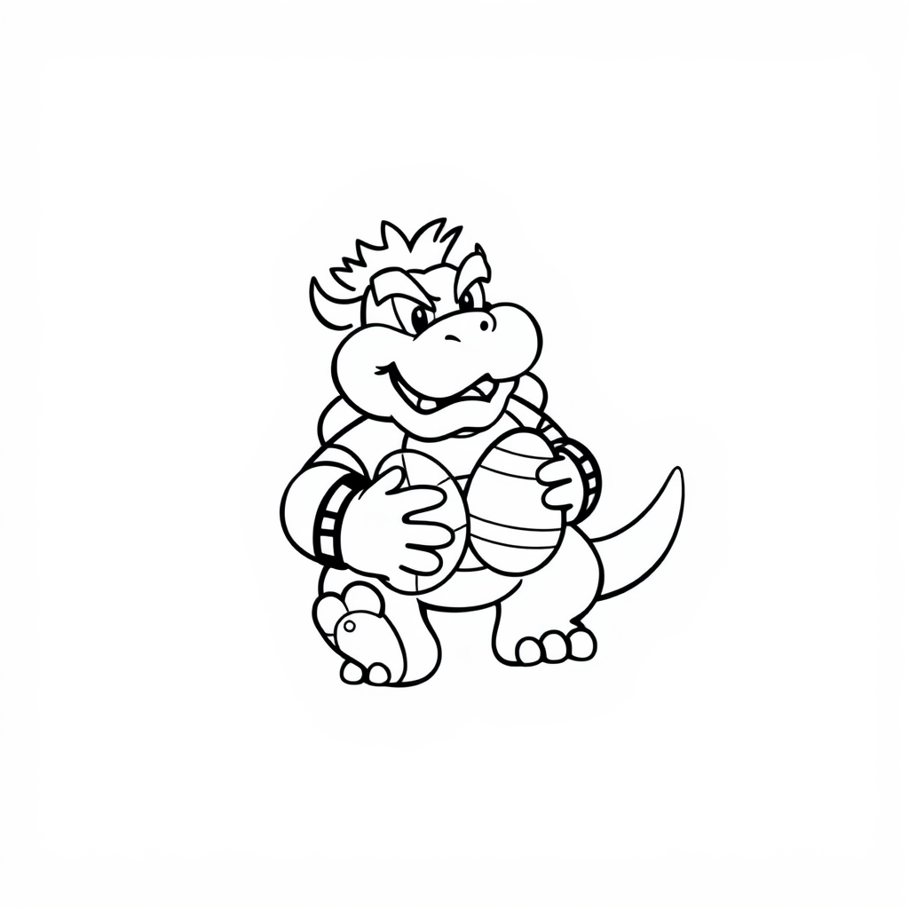 Bowser holding Easter eggs