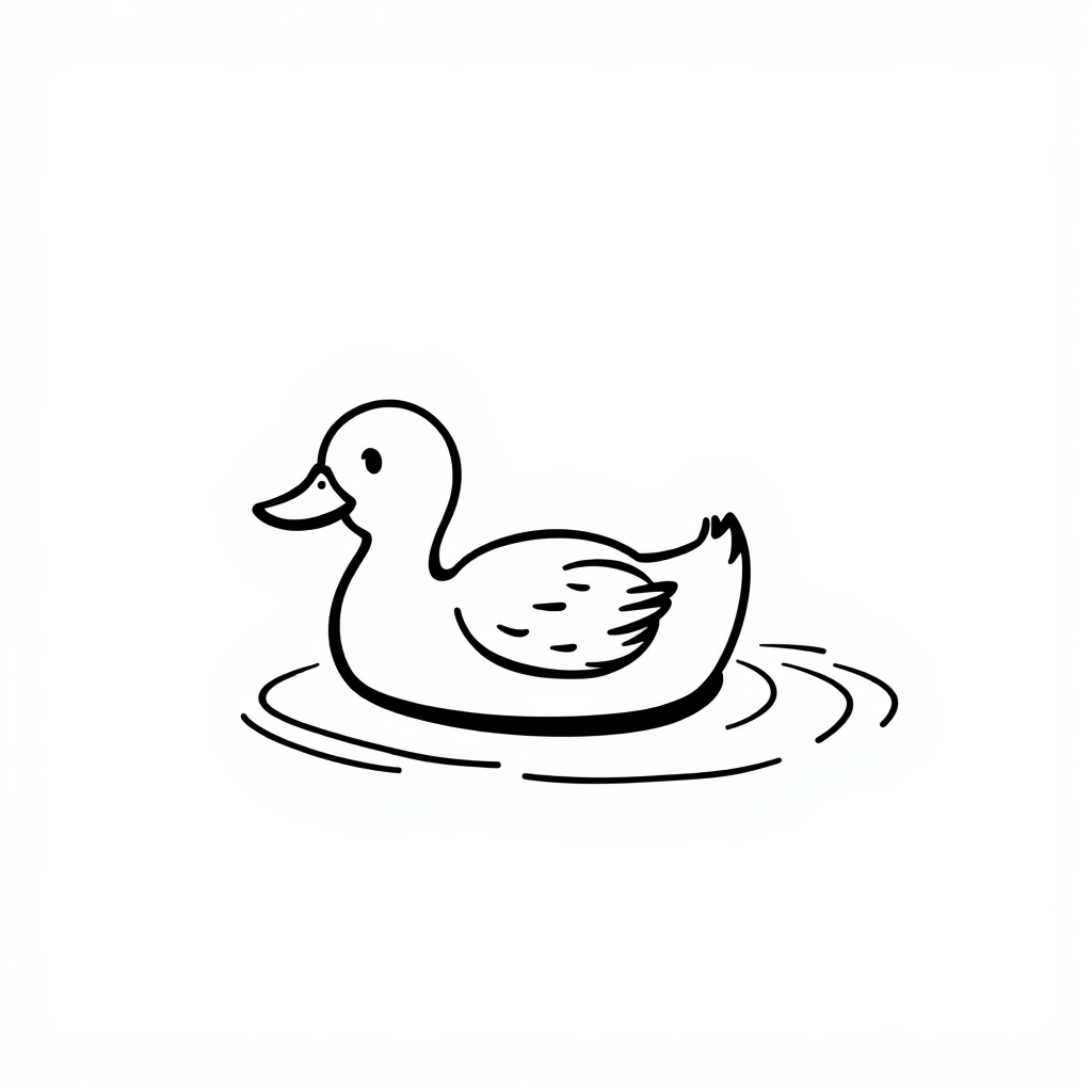 Duck swimming on calm lake