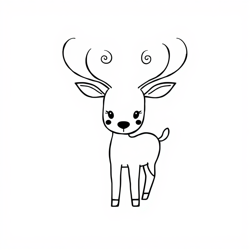 Deer with swirling antlers