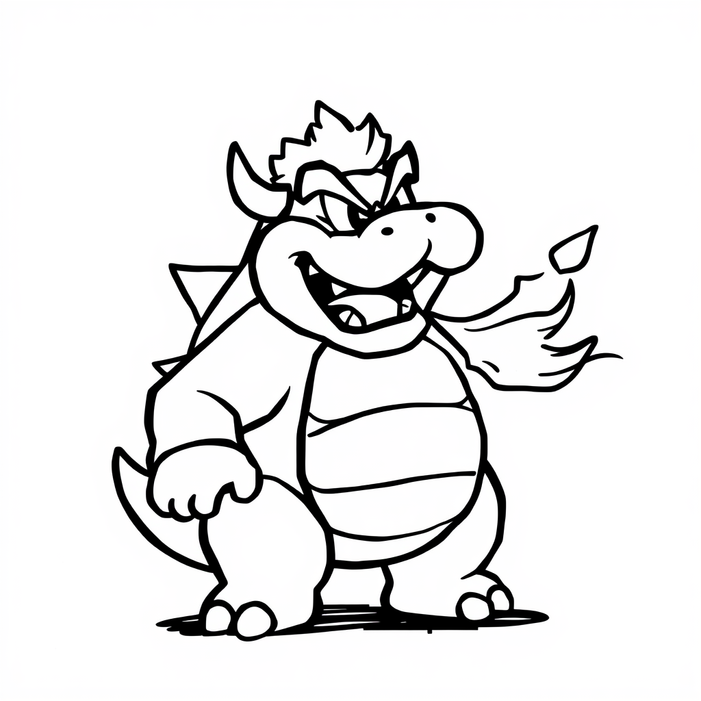 Bowser breathing fire