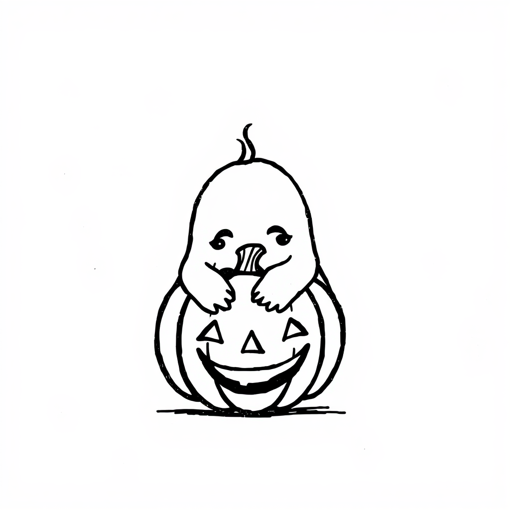 Ghost hugging a smiling pumpkin