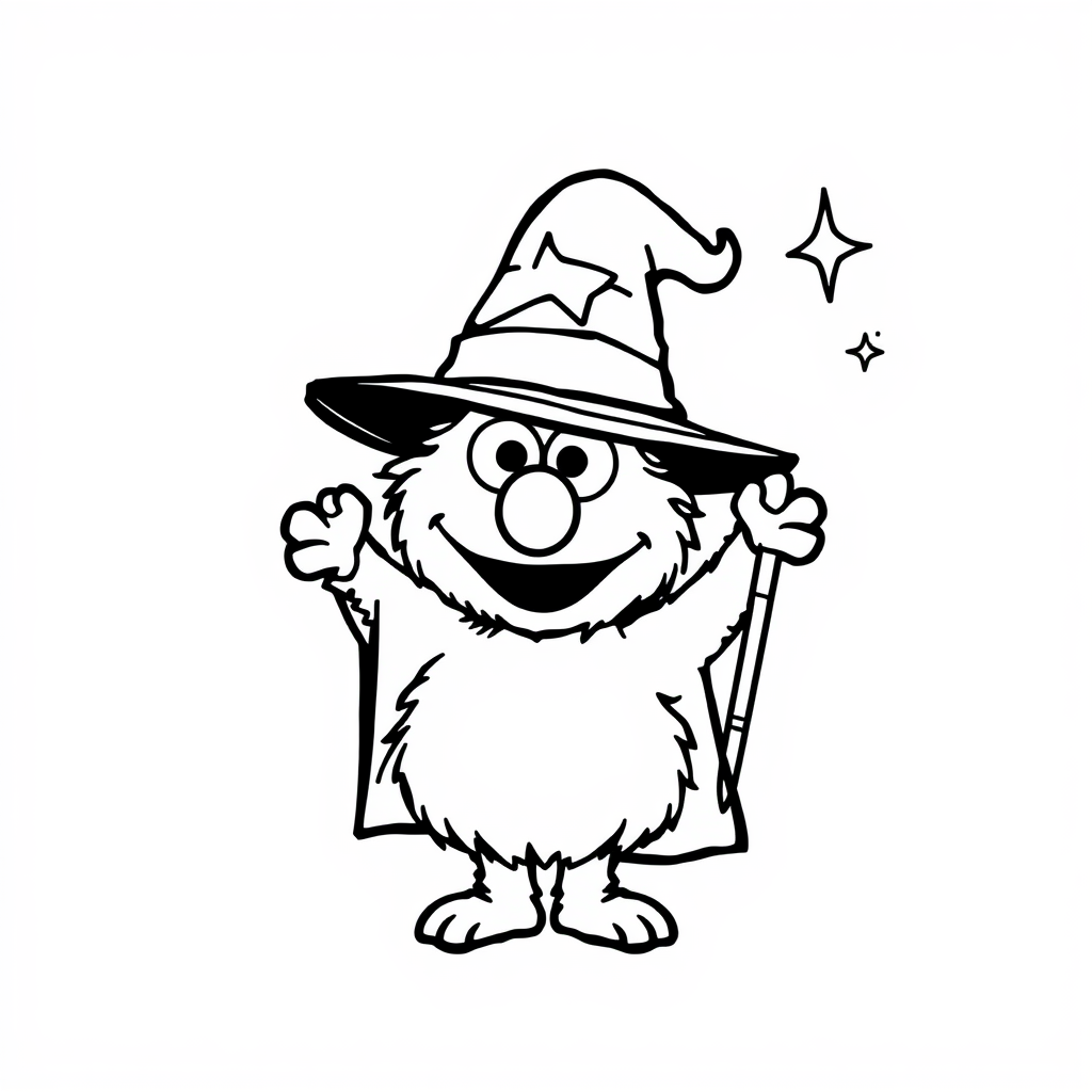 Elmo as a wizard