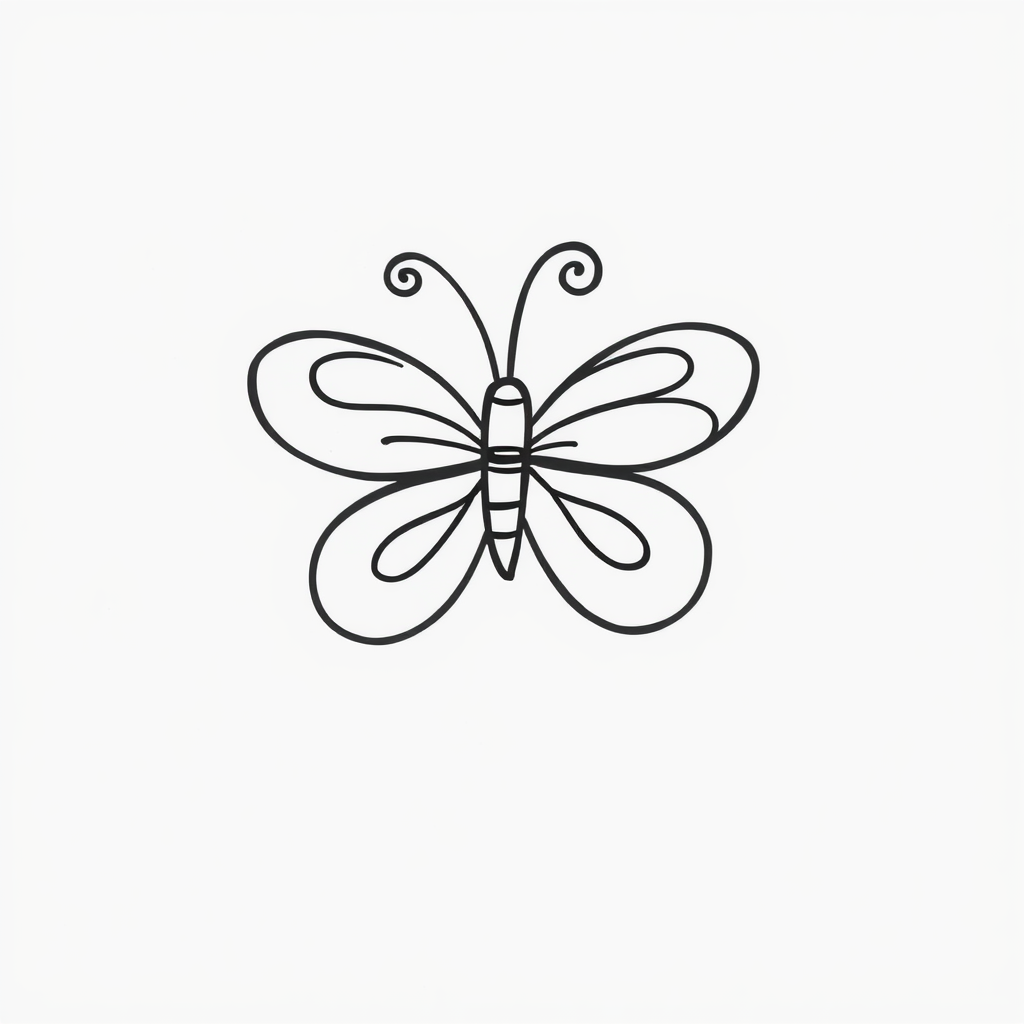 Butterfly with ribbon antennae